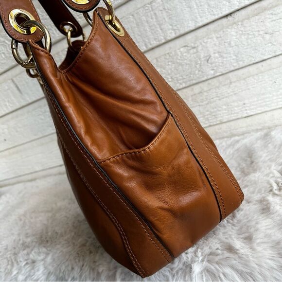 MICHAEL KORS Acorn Lamb Leather Fulton Lillie Bedford Hobo Shoulder Bag - Picture 3 of 11